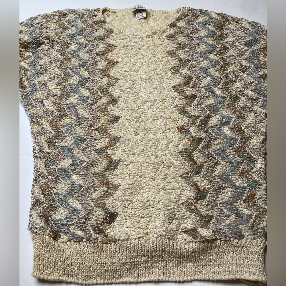 BEELINE FASHIONS VINTAGE Acrylic Gorgeous Sweater Large L Beige